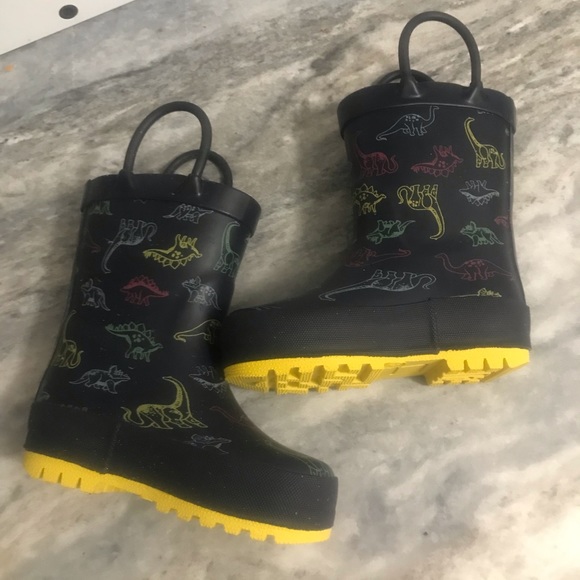 Toddler Baby Boys Size 4 Rain Boots New Dinosaur Print - Picture 1 of 4